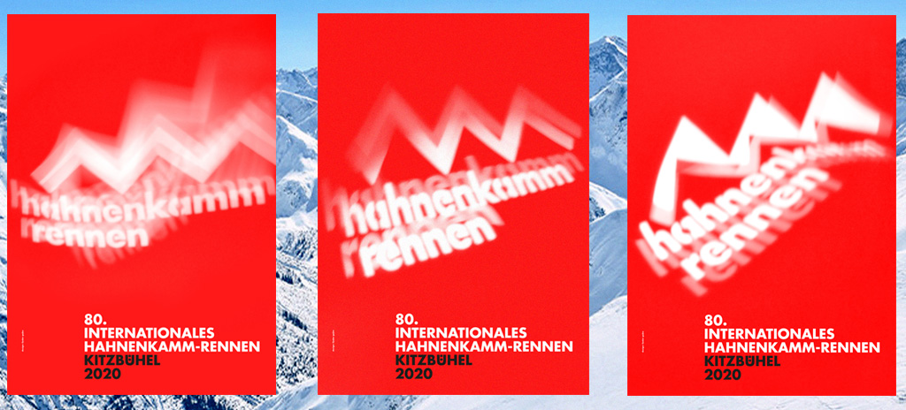fjodor gejko - hahnenkamm rennen kitzebhel 2020 - drei typografische plakate