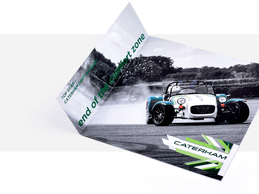 caterham sportwagen - verschiedene drucksachen, werbung, plakate, flyer, tickets, gutscheine...