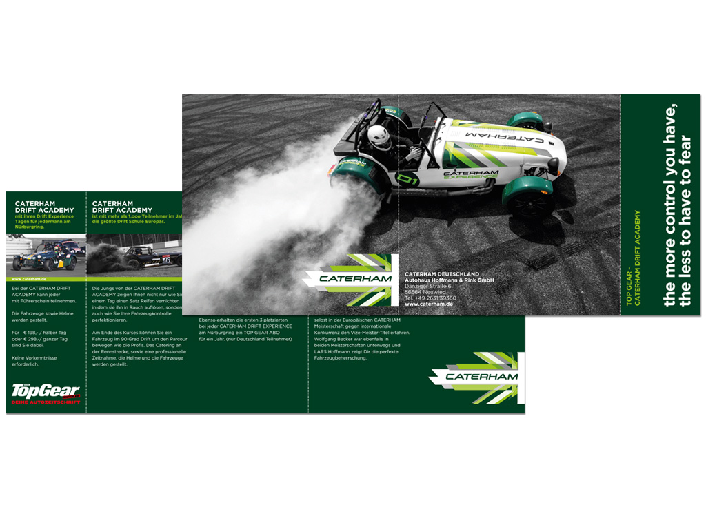 caterham sportwagen - verschiedene drucksachen, werbung, plakate, flyer, tickets, gutscheine...