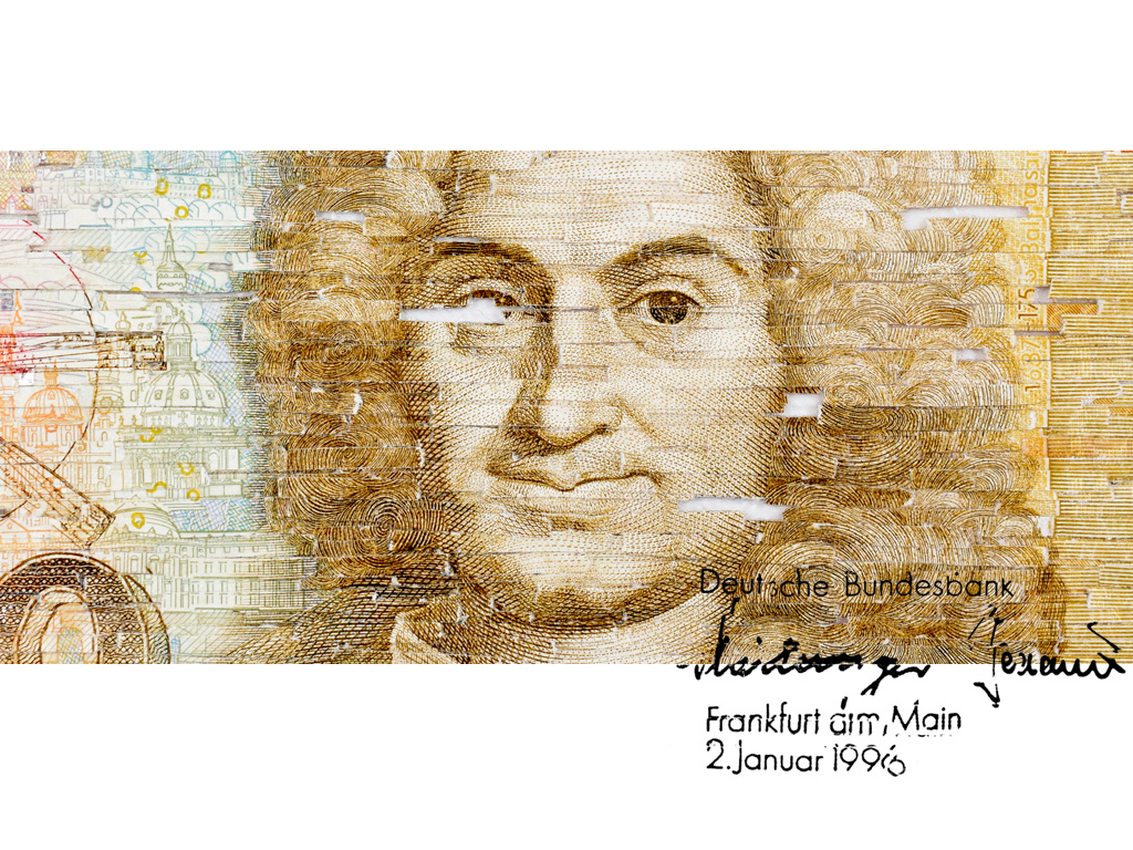 fjodor gejko - 50 d-mark banknote fnfzig deutsche mark rekonstruktion nahaufnahme