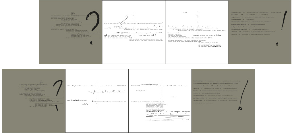 fjodor gejko - interview buch im kurs bei prof. helfried hagenberg, book spread design