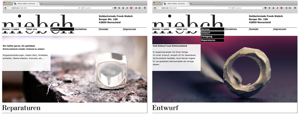 goldschmiede frank niebch - website webdesign programming