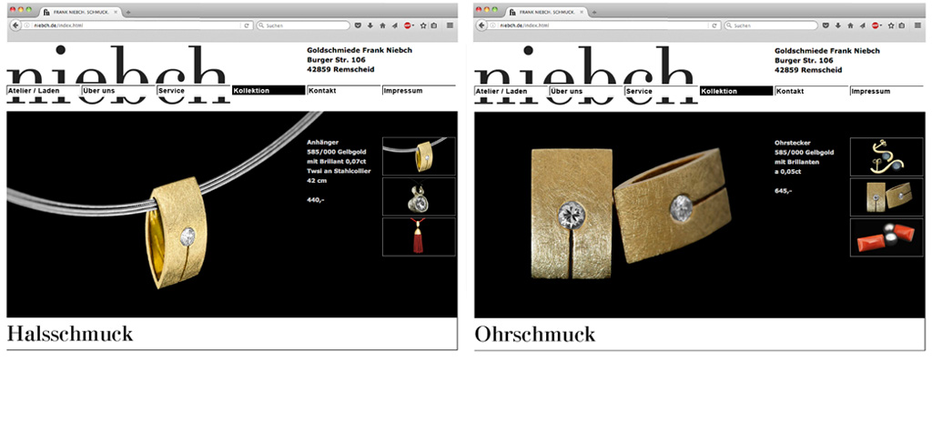 goldschmiede frank niebch - website webdesign programming